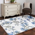 thumbnail image 1 of 3'x5' Area Rugs, Blue Floral Birds Indoor Outdoor Area Rug for Living Room Bedroom, Farmhouse Flowers Pastoral Washable Bathroom Rugs Kitchen Floor Carpet Mats Home Decor Aesthetic, 1 of 8