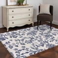 thumbnail image 1 of 3'x5' Area Rugs, Blue Floral Leaf Indoor Outdoor Area Rug for Living Room Bedroom, Retro Farmhouse Plant Tree Branch Washable Bathroom Rugs Kitchen Floor Carpet Mats Home Decor Aesthetic, 1 of 8