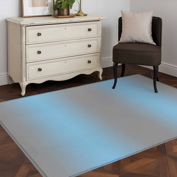 3'x5' Area Rugs, Blue Ombre Indoor Outdoor Area Rug for Living Room Bedroom, Grey Modern Art Farmhouse Washable Bathroom Rugs Kitchen Floor Carpet Mats Home Decor Aesthetic