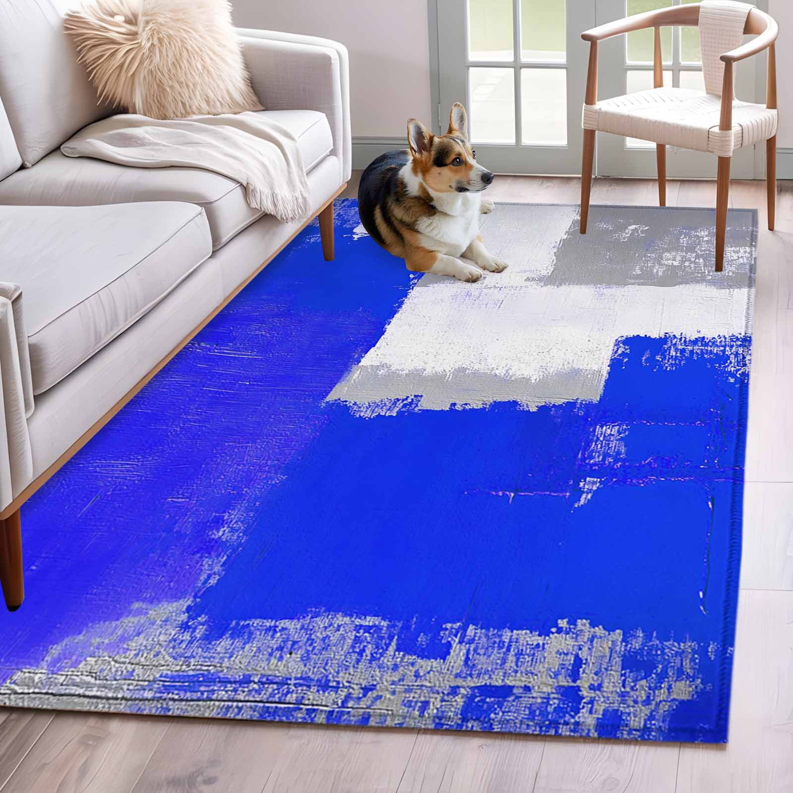 3'x5' Area Rugs, Blue Purple Grey Indoor Outdoor Area Rug for Living ...