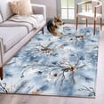 thumbnail image 1 of 3'x5' Area Rugs, Blue Winter Botanical Indoor Outdoor Area Rug for Living Room Bedroom, Pine Cone Leaves Farmhouse Washable Bathroom Rugs Kitchen Floor Carpet Mats Home Decor Aesthetic, 1 of 8