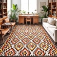 thumbnail image 1 of 3'x5' Area Rugs, Boho Indoor Outdoor Area Rug for Living Room Bedroom, Abstract Geometric Ethnic Bohemia Textured Washable Bathroom Rugs Kitchen Floor Carpet Mats Home Decor Aesthetic, 1 of 8
