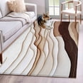 thumbnail image 1 of 3'x5' Area Rugs, Brown Beige Ombre Indoor Outdoor Area Rug for Living Room Bedroom, Modern Moire Abstract Washable Bathroom Rugs Kitchen Floor Carpet Mats Home Decor Aesthetic, 1 of 8