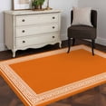 thumbnail image 1 of 3'x5' Area Rugs, Burnt Orange Geometric Indoor Outdoor Area Rug for Living Room Bedroom, Country Greece Key Art Washable Bathroom Rugs Kitchen Floor Carpet Mats Home Decor Aesthetic, 1 of 8