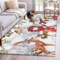 thumbnail image 1 of 3'x5' Area Rugs, Christmas Indoor Outdoor Area Rug for Living Room Bedroom, Snowman Elk Snowflake Xmas Botanical Washable Bathroom Rugs Kitchen Floor Carpet Mats Home Decor Aesthetic, 1 of 8
