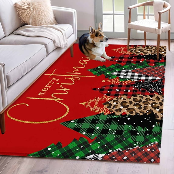 3'x5' Area Rugs, Christmas Tree Indoor Outdoor Area Rug for Living Room ...