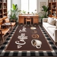thumbnail image 1 of 3'x5' Area Rugs, Coffee Time Indoor Outdoor Area Rug for Living Room Bedroom, Vintage Farmhouse Coffee Beans Black Plaid Washable Bathroom Rugs Kitchen Floor Carpet Mats Home Decor Aesthetic, 1 of 8