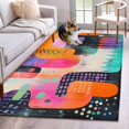 thumbnail image 1 of 3'x5' Area Rugs, Colorful Geometric Indoor Outdoor Area Rug for Living Room Bedroom, Contemporary Abstract Color Block Washable Bathroom Rugs Kitchen Floor Carpet Mats Home Decor Aesthetic, 1 of 8