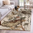 thumbnail image 1 of 3'x5' Area Rugs, Country Owl Indoor Outdoor Area Rug for Living Room Bedroom, Rustic Sping Floral Botanical Postmark Washable Bathroom Rugs Kitchen Floor Carpet Mats Home Decor Aesthetic, 1 of 8