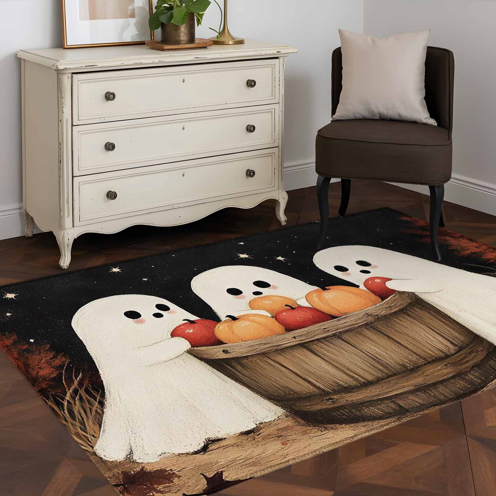 3'x5' Area Rugs, Cute Ghost Indoor Outdoor Area Rug for Living Room ...