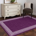 thumbnail image 1 of 3'x5' Area Rugs, Dark Purple Retro Greek Key Indoor Outdoor Area Rug for Living Room Bedroom, Geometric Greece Ancient Farmhouse Washable Bathroom Rugs Kitchen Floor Carpet Mats Home Decor Aesthetic, 1 of 8