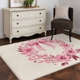 thumbnail image 1 of 3'x5' Area Rugs, Eucalyptus Flower Indoor Outdoor Area Rug for Living Room Bedroom, Pink Fruit Botanical Garden Florals Washable Bathroom Rugs Kitchen Floor Carpet Mats Home Decor Aesthetic, 1 of 8