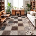 thumbnail image 1 of 3'x5' Area Rugs, Farmhouse Cow Print Indoor Outdoor Area Rug for Living Room Bedroom, Country Patchwork Cowhide Fur Plaid Washable Bathroom Rugs Kitchen Floor Carpet Mats Home Decor Aesthetic, 1 of 8