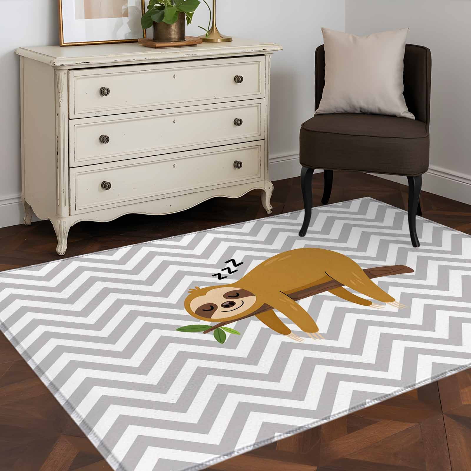 3'x5' Area Rugs, Funny Sloth Indoor Outdoor Area Rug for Living Room ...