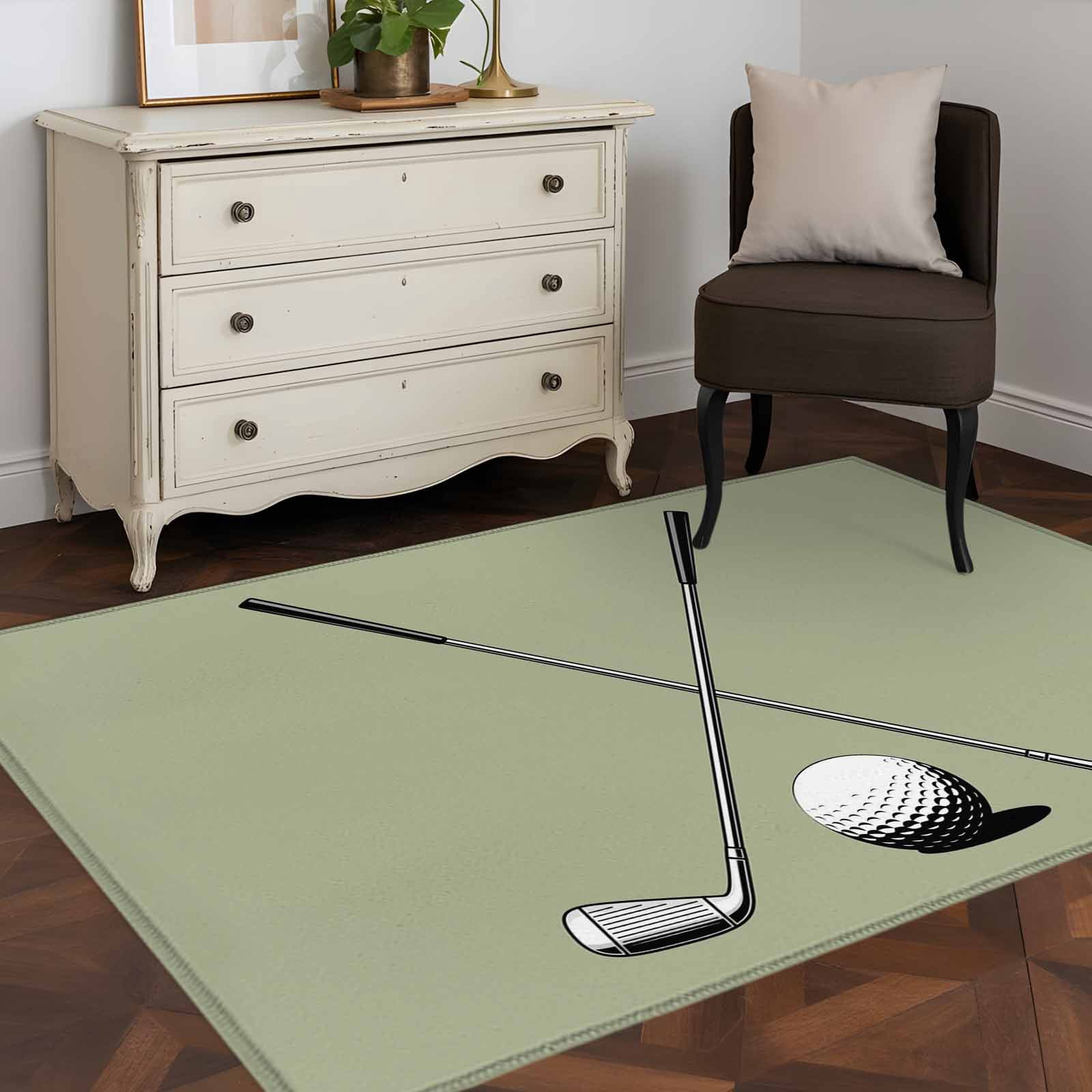 Golf Ramp Rug 3'x5' Area Rugs, Golf Ball Club Indoor Outdoor Area Rug for Living Room ...