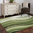 thumbnail image 1 of 3'x5' Area Rugs, Green Abstract Waves Indoor Outdoor Area Rug for Living Room Bedroom, Gradient Fluid Luxury Oil Painting Washable Bathroom Rugs Kitchen Floor Carpet Mats Home Decor Aesthetic, 1 of 8