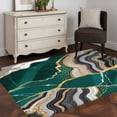 thumbnail image 1 of 3'x5' Area Rugs, Green Marble Indoor Outdoor Area Rug for Living Room Bedroom, Grey Gold Texture Vintage Farmhouse Art Washable Bathroom Rugs Kitchen Floor Carpet Mats Home Decor Aesthetic, 1 of 8