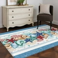 3'x5' Area Rugs, Green Starfish Summer Indoor Outdoor Area Rug for ...