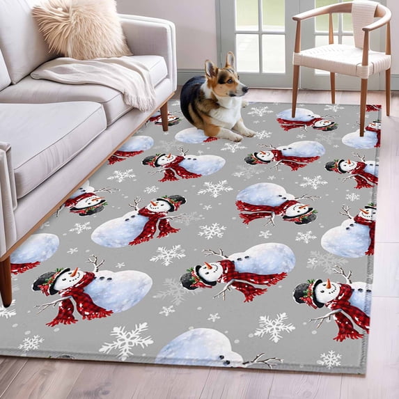 3'x5' Area Rugs, Grey Christmas Indoor Outdoor Area Rug for Living Room ...