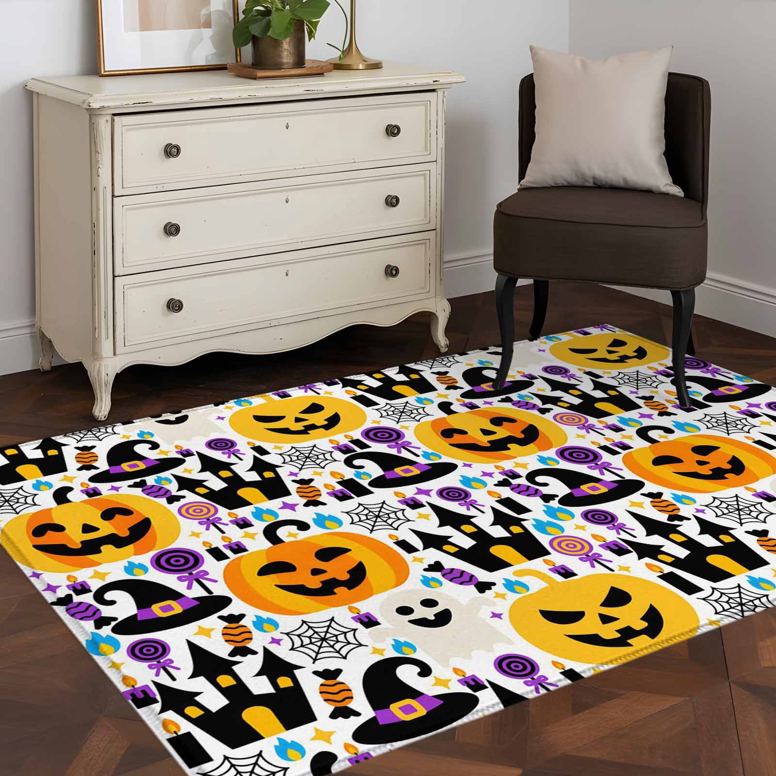 3'x5' Area Rugs, Halloween Indoor Outdoor Area Rug for Living Room ...
