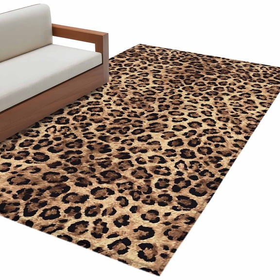3'x5' Area Rugs Leopard Printed Washable Area Rugs Non-Slip Indoor Floor Mats Carpet for Living Room Bedroom Dining Room