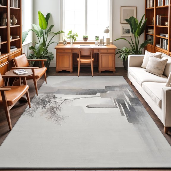 3'x5' Area Rugs, Modern Minimalist Art Indoor Outdoor Area Rug for Living Room Bedroom, Abstract Stone Gate Boho Gray Washable Bathroom Rugs Kitchen Floor Carpet Mats Home Decor Aesthetic