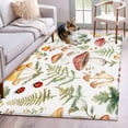 thumbnail image 1 of 3'x5' Area Rugs, Mushroom Indoor Outdoor Area Rug for Living Room Bedroom, Vintage Botanical Spring Floral Farmhouse Washable Bathroom Rugs Kitchen Floor Carpet Mats Home Decor Aesthetic, 1 of 8