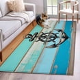 thumbnail image 1 of 3'x5' Area Rugs, Nautical Anchor Indoor Outdoor Area Rug for Living Room Bedroom, Retro Blue Brown Wooden Boards Farmhouse Washable Bathroom Rugs Kitchen Floor Carpet Mats Home Decor Aesthetic, 1 of 8
