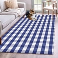 thumbnail image 1 of 3'x5' Area Rugs, Navy Blue Checkered Indoor Outdoor Area Rug for Living Room Bedroom, Farmhouse Blue White Buffalo Plaid Washable Bathroom Rugs Kitchen Floor Carpet Mats Home Decor Aesthetic, 1 of 8