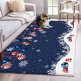 thumbnail image 1 of 3'x5' Area Rugs, Navy Blue Christmas Indoor Outdoor Area Rug for Living Room Bedroom, Xmas Balls White Snowflake Washable Bathroom Rugs Kitchen Floor Carpet Mats Home Decor Aesthetic, 1 of 8