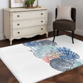 thumbnail image 1 of 3'x5' Area Rugs, Navy Blue Coastal Indoor Outdoor Area Rug for Living Room Bedroom, Summer Beach Nautical Shell Starfish Washable Bathroom Rugs Kitchen Floor Carpet Mats Home Decor Aesthetic, 1 of 8