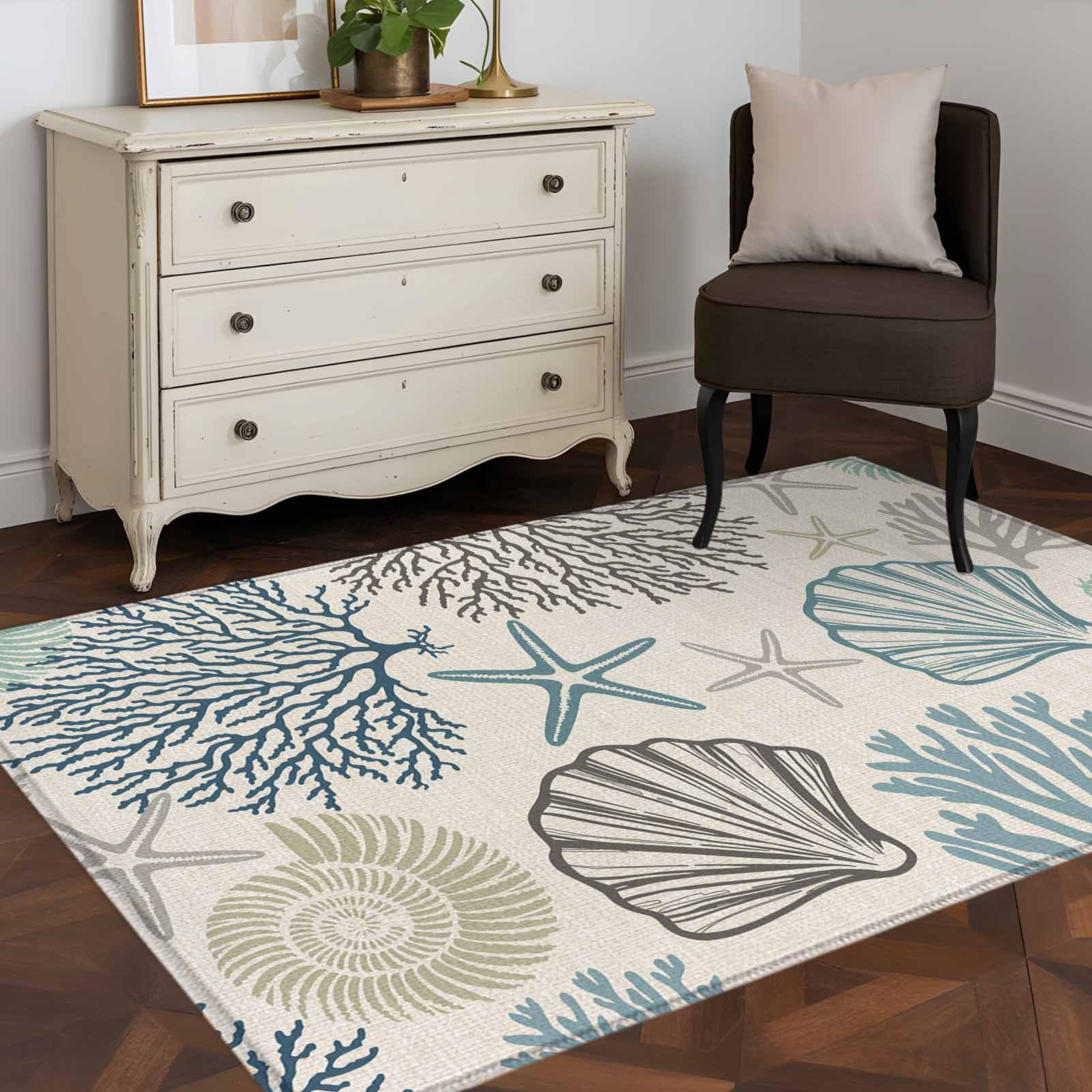 3'x5' Area Rugs, Ocean Coastal Indoor Outdoor Area Rug for Living Room ...