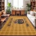 thumbnail image 1 of 3'x5' Area Rugs, Orange Plaid Halloween Indoor Outdoor Area Rug for Living Room Bedroom, Pumpkins Spooky Candy Polka Dot Washable Bathroom Rugs Kitchen Floor Carpet Mats Home Decor Aesthetic, 1 of 8