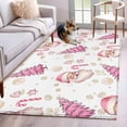 thumbnail image 1 of 3'x5' Area Rugs, Pink Santa Christmas Indoor Outdoor Area Rug for Living Room Bedroom, Xmas Tree Winter Snowflake Washable Bathroom Rugs Kitchen Floor Carpet Mats Home Decor Aesthetic, 1 of 8