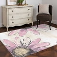 thumbnail image 1 of 3'x5' Area Rugs, Pink Spring Floral Indoor Outdoor Area Rug for Living Room Bedroom, Summer Flowers Botanical Retro Washable Bathroom Rugs Kitchen Floor Carpet Mats Home Decor Aesthetic, 1 of 8