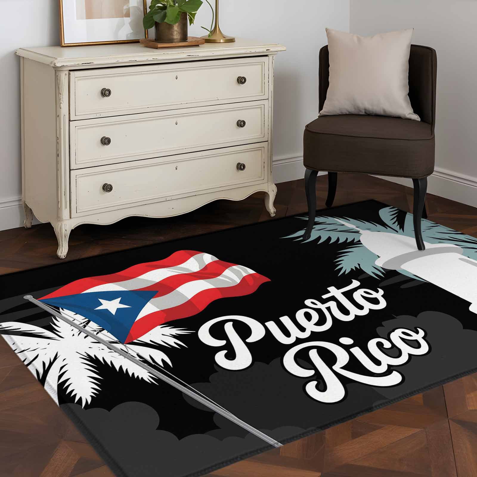 Puerto Rican Rug Designs 3'x5' Area Rugs, Puerto Rico Flag Indoor Outdoor Area Rug for Living ...