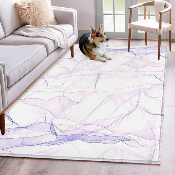 3'x5' Area Rugs, Purple Pink Ombre Indoor Outdoor Area Rug for Living Room Bedroom, Modern Geometric Abstract Art Washable Bathroom Rugs Kitchen Floor Carpet Mats Home Decor Aesthetic