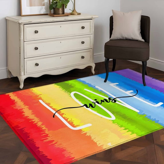 3'x5' Area Rugs, Rainbow Indoor Outdoor Area Rug for Living Room ...