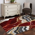 thumbnail image 1 of 3'x5' Area Rugs, Red Marble Indoor Outdoor Area Rug for Living Room Bedroom, Grey Gold Texture Vintage Farmhouse Art Washable Bathroom Rugs Kitchen Floor Carpet Mats Home Decor Aesthetic, 1 of 8