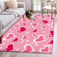thumbnail image 1 of 3'x5' Area Rugs, Red Pink Valentines Indoor Outdoor Area Rug for Living Room Bedroom, Love Heart Pink Washable Bathroom Rugs Kitchen Floor Carpet Mats Home Decor Aesthetic, 1 of 8