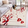 thumbnail image 1 of 3'x5' Area Rugs, Red Valentines Indoor Outdoor Area Rug for Living Room Bedroom, Red Love Heart Tree Rustic Washable Bathroom Rugs Kitchen Floor Carpet Mats Home Decor Aesthetic, 1 of 8