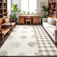 thumbnail image 1 of 3'x5' Area Rugs, Sage Green Pine Cones Indoor Outdoor Area Rug for Living Room Bedroom, Modern Art Checkered Farmhouse Washable Bathroom Rugs Kitchen Floor Carpet Mats Home Decor Aesthetic, 1 of 8