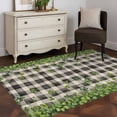 thumbnail image 1 of 3'x5' Area Rugs, St. Patrick's Day Indoor Outdoor Area Rug for Living Room Bedroom, Spring Shamrock Vintage Black White Plaid Washable Bathroom Rugs Kitchen Floor Carpet Mats Home Decor Aesthetic, 1 of 8