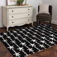 thumbnail image 1 of 3'x5' Area Rugs, Starfish Black Indoor Outdoor Area Rug for Living Room Bedroom, Coastal Ocean Summer Sea Beach Washable Bathroom Rugs Kitchen Floor Carpet Mats Home Decor Aesthetic, 1 of 8