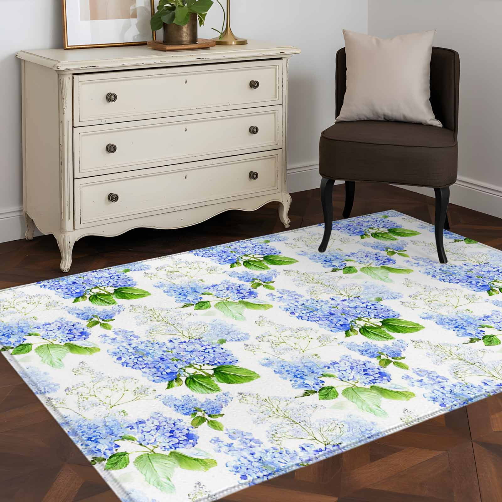 3'x5' Area Rugs, Summer Hydrangeas Indoor Outdoor Area Rug for Living ...