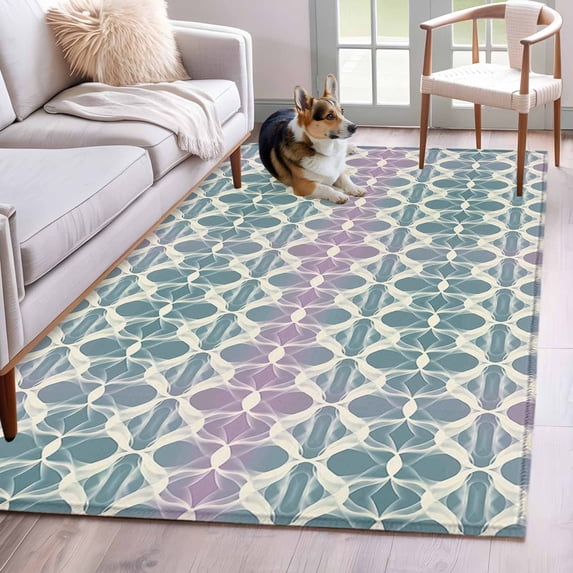 3'x5' Area Rugs, Teal Pink Indoor Outdoor Area Rug for Living Room Bedroom, Modern Abstract Geometric Washable Bathroom Rugs Kitchen Floor Carpet Mats Home Decor Aesthetic