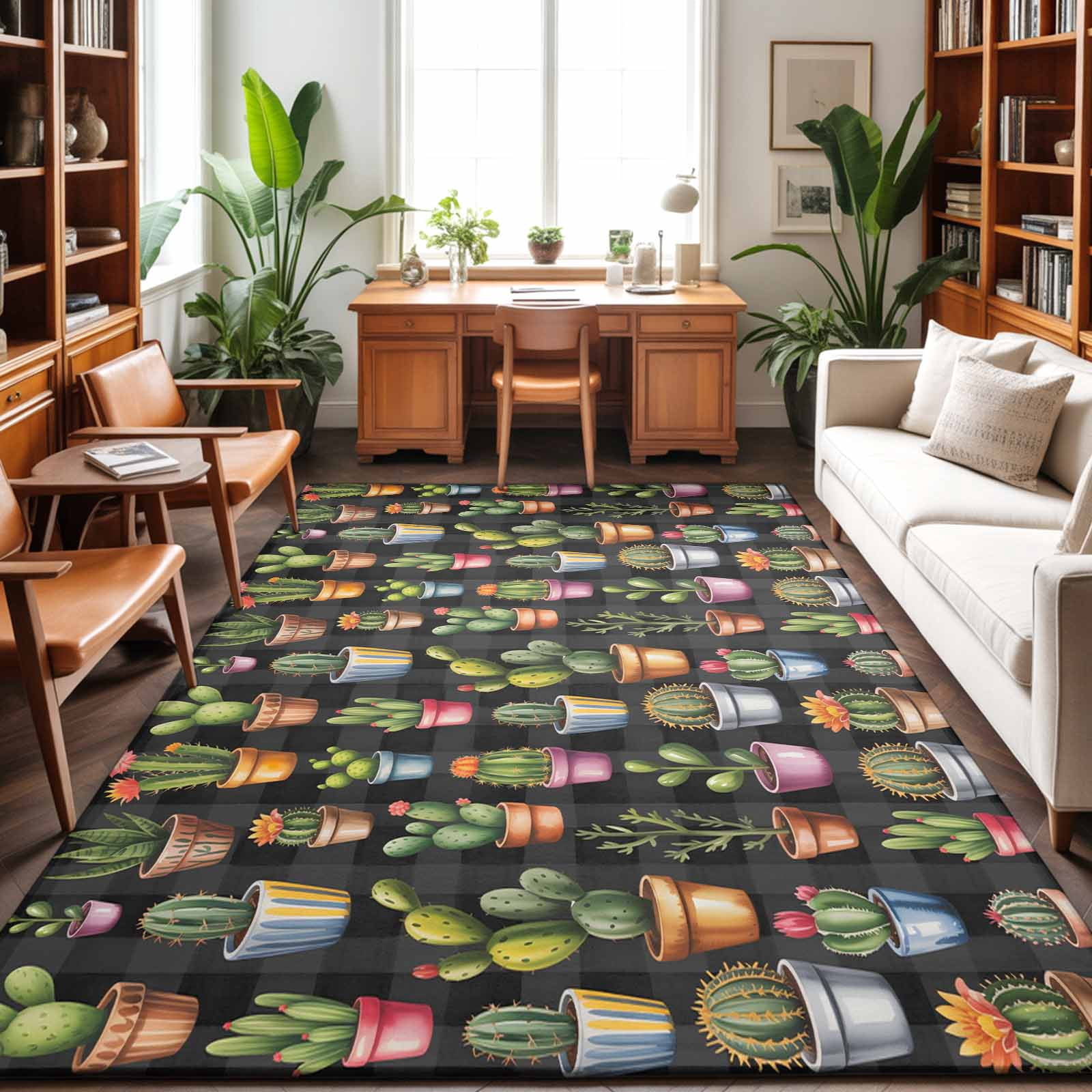 3'x5' Area Rugs, Tropical Cactus Indoor Outdoor Area Rug for Living ...