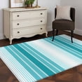 thumbnail image 1 of 3'x5' Area Rugs, Turquoise Ombre Stripe Indoor Outdoor Area Rug for Living Room Bedroom, Farmhouse Simple Striped Washable Bathroom Rugs Kitchen Floor Carpet Mats Home Decor Aesthetic, 1 of 8