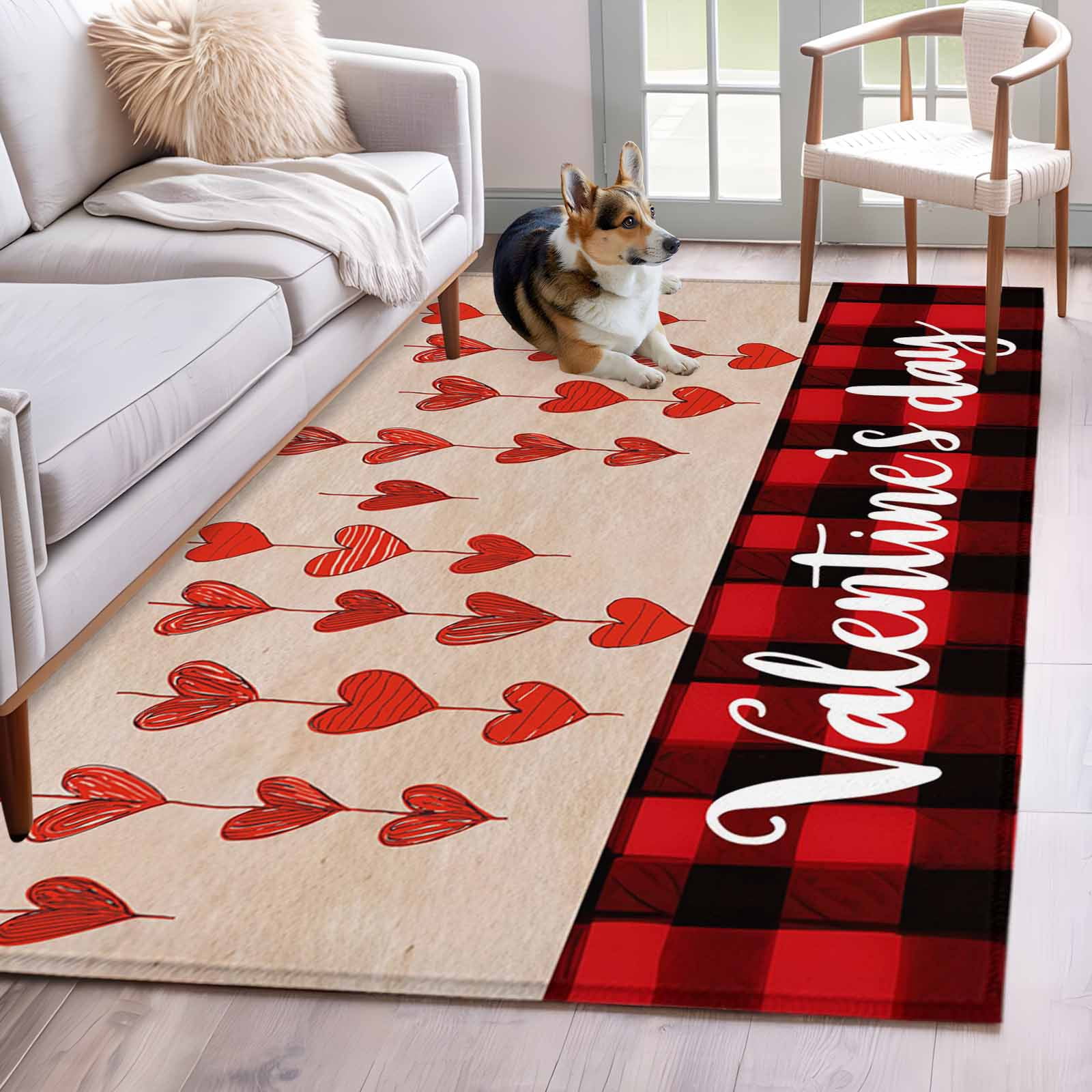 Valentine Rug 3'x5' Area Rugs, Valentine's Day Indoor Outdoor Area Rug for Living ...