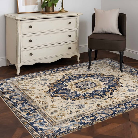3'x5' Area Rugs, Vintage Boho Indoor Outdoor Area Rug for Living Room Bedroom, Rustic Southwestern Geometric Ethnic Washable Bathroom Rugs Kitchen Floor Carpet Mats Home Decor Aesthetic